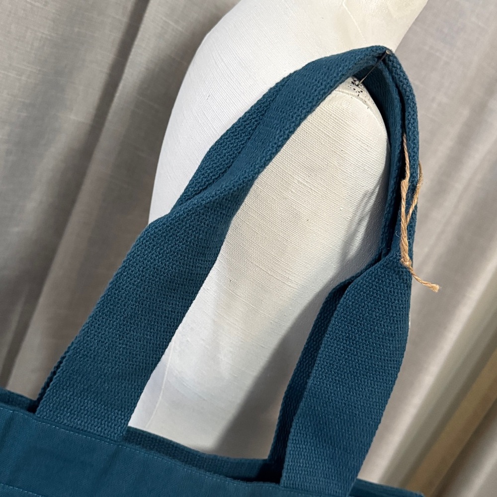 NEW Barnes & Noble Cotton Tote “re-wrap” Fair Trade-Women Made Product-Teal - Picture 3 of 14